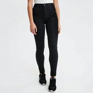 American Eagle Curvy Highest Rise Black Denim Skinny Jeans Jegging